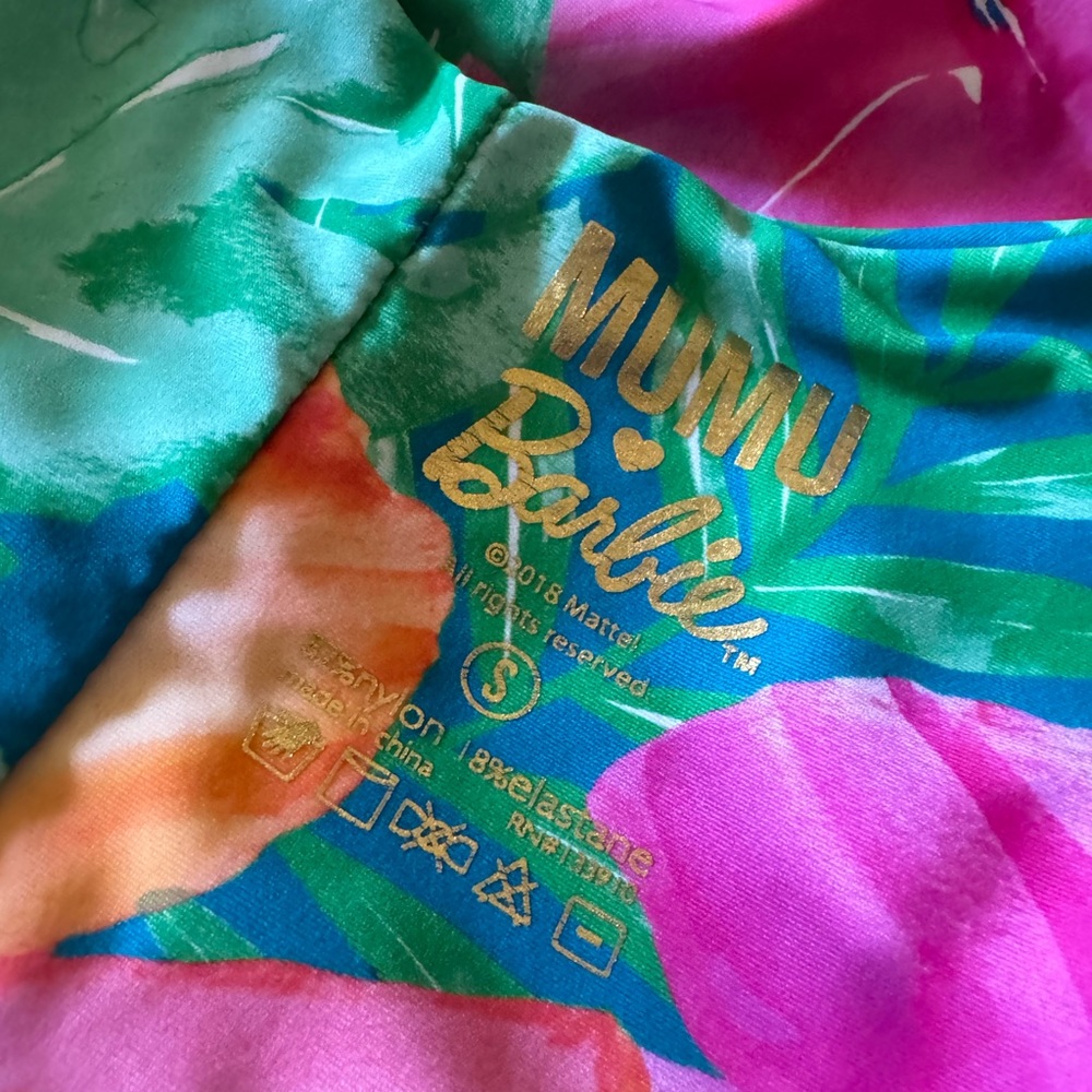 Show Me Your MuMu Tropical Floral One-Piece Swimsuit in Teal, Pink, Blue, Orange - Picture 6 of 9